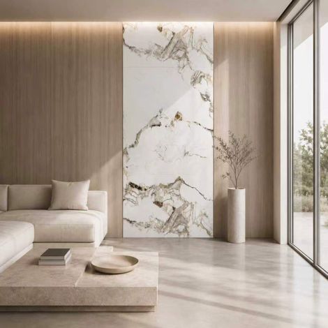 Panneau mural PVC 280 x 120 cm – 4 parties à assembler – effet pierre en relief – ép. 3 mm – 3,36 m² – Panneau mural douche – Decopine