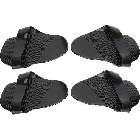 Lot de 2 paires de coussinets de levage en silicone pour haltérophilie, protège-mains et évite la transpiration, antidérapants, noirs. (1/5)