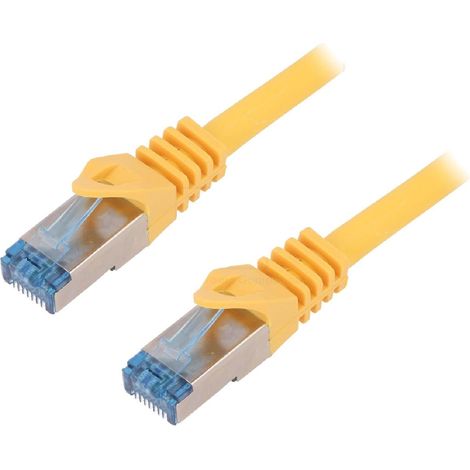 Cable reseau RJ45 male S-FTP Cat 6a jaune - 1.5m