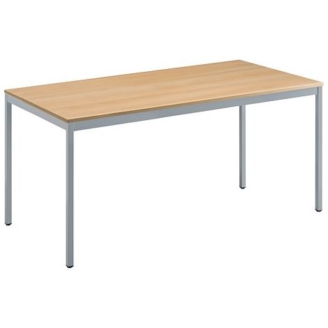 Table multi-usages chêne clair L 160 x P 80 cm - Éco - piétement aluminium - Maxiburo