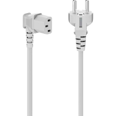 Câble d'alimentation pour appareils froids - HAMA - CDÉ 90° - 5m - Blanc - Multiconducteur