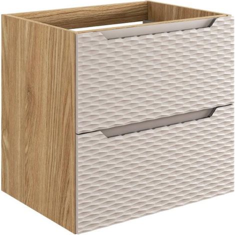 Meuble sous-vasque 60 cm - H 57 x L 60 x P 46 cm - Wavy Beige - Livraison gratuite