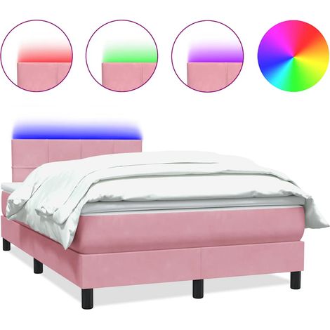 Maison Exclusive - Boxspringbett mit Matratze & LED Rosa 120x220