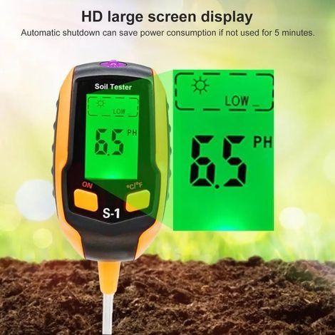 5-in-1 Blumentopf-Erdentester, pH-Detektor, Luftfeuchtigkeit/Licht/pH-Wert/Temperatur (1/4)