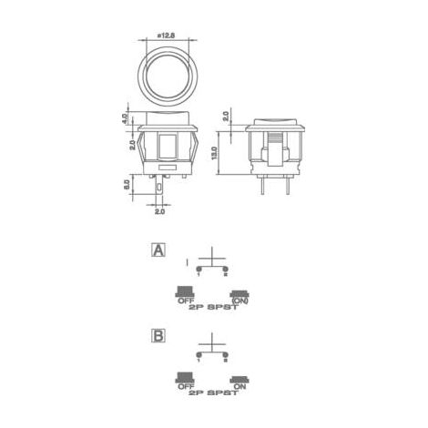 Bouton-poussoir TRU COMPONENTS TC-R13-523A-05RT 1587752 250 V/AC 1.5 A 1 x Off/(On) à rappel 1 pc(s) (1/2)