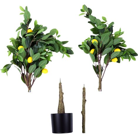 Citronnier artificiel décoratif pour la maison, le bureau ou la cuisine, 1,6 m / 5,2 pi (1/5)