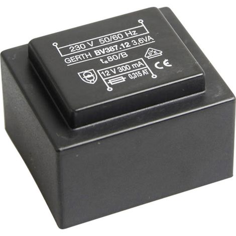Gerth PTG380801 Printtransformator 1 x 230 V 1 x 8 V/AC 3.60 VA 450 mA (1/3)