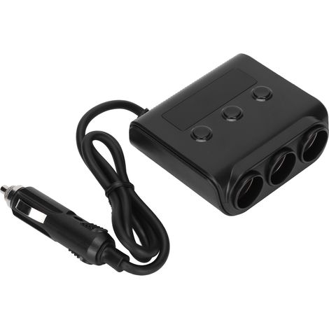 3-fach Steckdosen-, 4-Port-USB-Kfz-Zigarettenanzünderadapter, kompatibel mit GPS, Dashcams und Handys. (1/5)