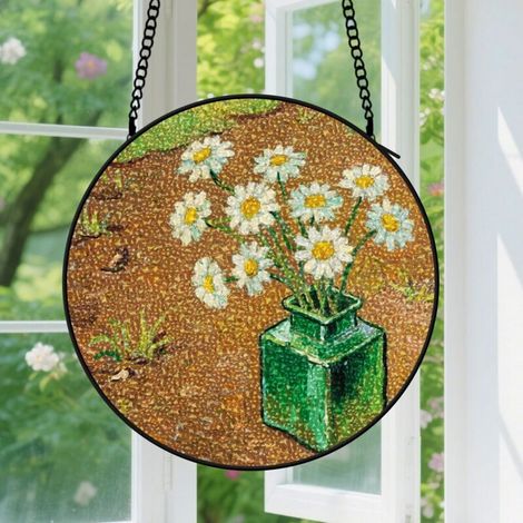 12.5cm Suspension vitrail pour fenêtre, accroche-soleil, accroche-soleil floral, décoration de fenêtre, cadeau pour amateurs de fleurs, pendaison de crémaillère, pour amoureux, amis et couples (1/5)
