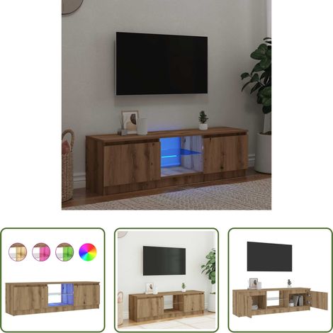 LED-Leuchten - TV-Schrank mit LED-Leuchten Artisan-Eiche 120x30x36 cm (1/5)