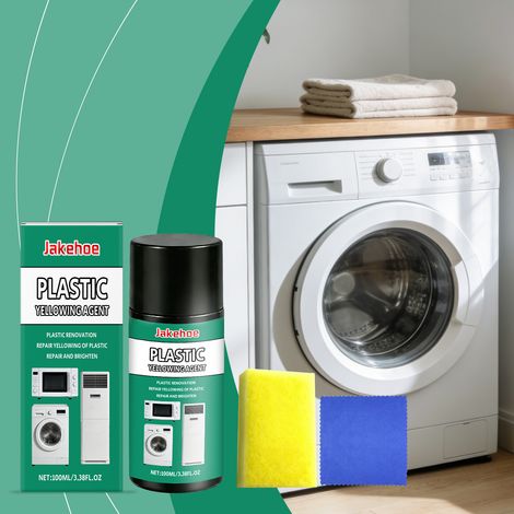 Kunststoffreiniger gegen Vergilbung – Vielseitiger Reiniger zur Entfernung gelber Flecken, geeignet für Haushaltsgeräte, Autolichter, Toiletten – 100 ml + 1 Schwamm + 1 Handtuch -- DTEKGAZ (1/5)