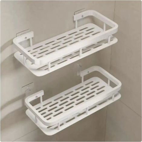 2 tagres de salle de bain panier de douche organisateur sans perage (1/5)