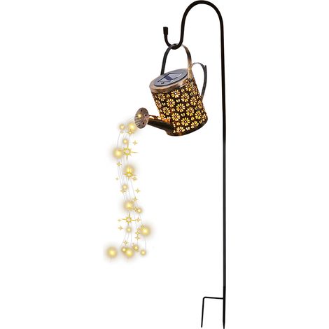 Guirlande solaire féérique en forme d'arrosoir ou bouilloire, 36 LED, 570 mm, batterie 600 mAh, contrôle tactile (blanc) (1/5)