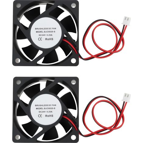 Pack of 2 2-wire printer cooling fans, 60 x 60 x 20 mm, DC24V, compatible with Voron (1/5)