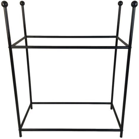 Portalegna in ferro rinforzato scaffale 2 ripiani legna Camino 80x40x100 Elegant STI
