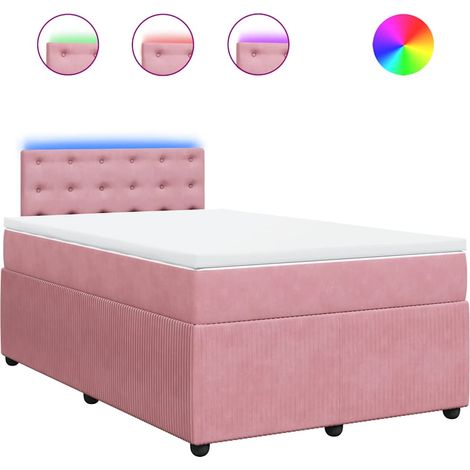 Maison Exclusive - Sommier à lattes de lit avec matelas rose 120x190 cm velours