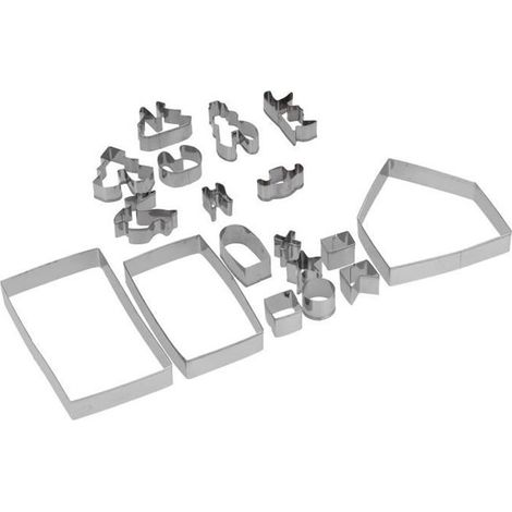 Ensemble de moules à pâtisserie - VINGVO - 18 pièces - Acier inoxydable - Non toxique - Argent (1/4)