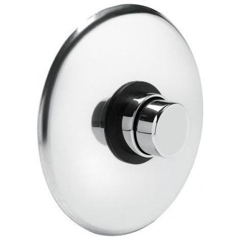 Idral – Mitigeur de douche encastré avec bouton poussoir – Arrêt temporisé 25 secondes – Plaque ronde en acier inoxydable Ø125 mm – Connexions standard 1/2"