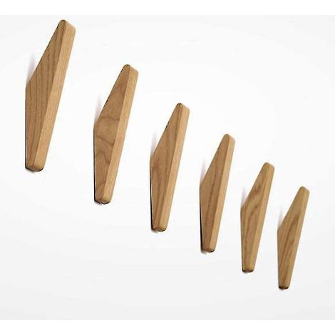 Lot de 6 crochets en bois vintage, capacité de charge de 5 kg, crochets muraux, crochets pour peignoirs, crochets pour chapeaux, crochets pour manteaux, crochets multi-usages, crochets pour clés (lot (1/4)