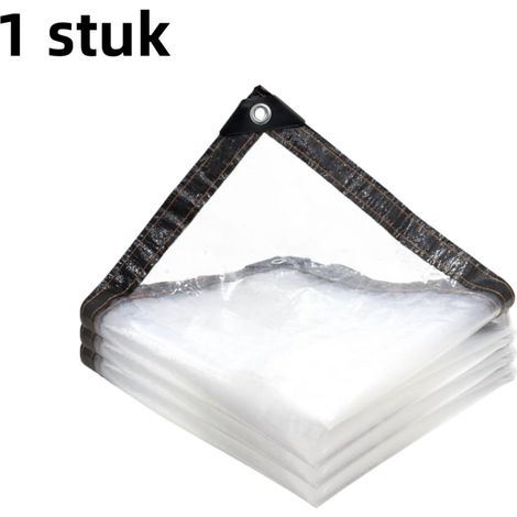 Film plastique transparent et imperméable à bords ourlés pour étanchéité du jardin et protection solaire des plantes 3 x 4 m (1/5)