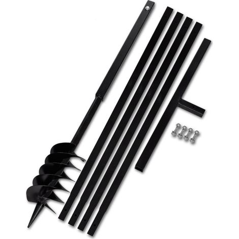 Tarière manuelle 120 mm – Rallonge mèche 1 m – Acier renforcé pour sols durs – Assemblage facile avec vis – Nova