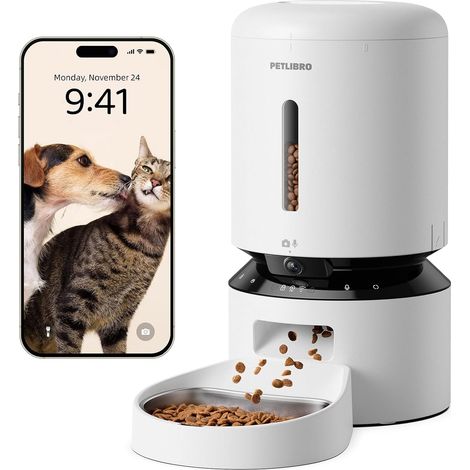 5L Automatic Food Dispenser with 1080P Camera - 5G WiFi Dog Feeder with App, Low Food Sensor, Motion and Pet Sound Alert, 1 to 10 Meals (1/5)