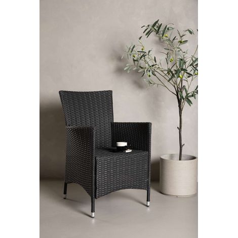 Knick Chaise de jardin avec accoudoirs, noir.