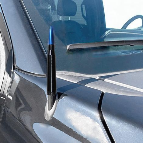 Bullet-Antenne kompatibel mit folgenden Modellen: Ford F150, F250, F350, Dodge Ram 1500/2500, Jeep Wrangler und Toyota Tundra (blau). (1/5)