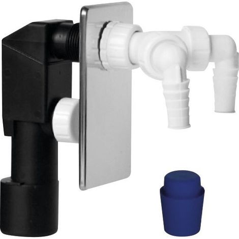 Siphon lave-linge à encastrer, 2 raccords, DN40/50, inox poli
