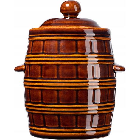 KADAX Steinzeugtopf mit Deckel, Gärtopf aus Keramik, Einlegtopf für Gurken, 25L