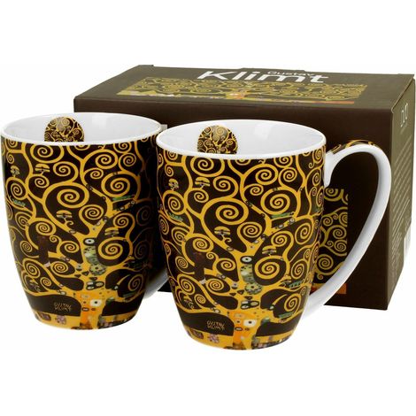 Set mit 2 Klimt-Lebensbaum-Tassen (350 ml)