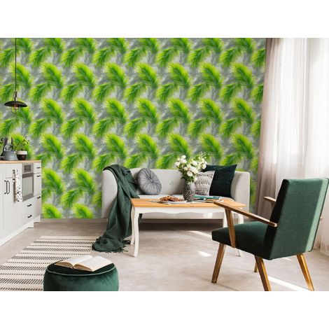 Wallarena Vliestapete Grüne Blätter Tropisch für Wohnzimmer und Schlafzimmer, 10 m x 50 cm – inkl. Kleister & Anleitung (1/5)