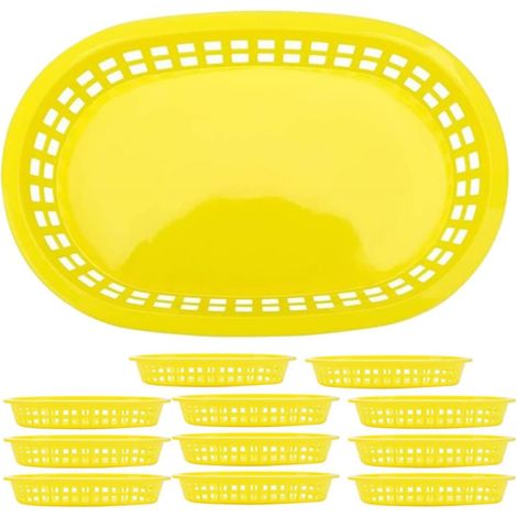 Panier Alimentaire Réutilisable 12 Pièces Plastique Léger Forme Ovale Lavable Pour Buffet Fruits Frites Corbeille Multifonctionnelle Fête Demménagement (1/5)