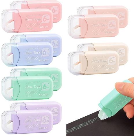 Bureau, 6mm x 6m,12 Pièces Rouleaux Roller de Colle, Roller Ruban Adhésif Double Face, Rouleaux de Colle, Souris Colle pour Scrapbooking DIY Carte, Travaux Manuels, Album Photo, école, Maison (1/5)