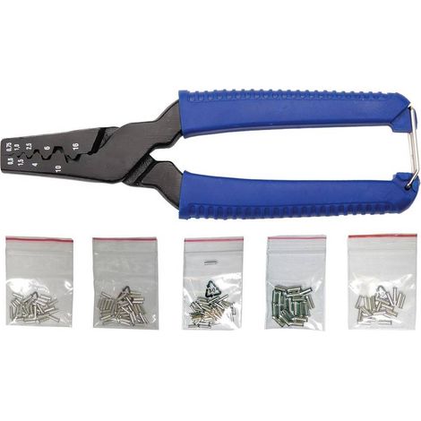 Pince pour Cosses de Conducteurs 175 mm - Avec 150 Cosses - Précision et Fiabilité, Acier, Pro - D-Work (1/4)