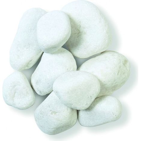 Jardinex – Galet décoratif marbre blanc 30/60 mm – Sac 25 kg – Résistant aux intempéries – Pour aménagements extérieurs
