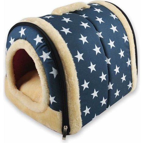 Dog House, Portable Cat Igloo Bed with Removable Cushion, 2 in 1 Washable Cozy Dog Igloo Bed Cat Cave, Foldable Non-Slip Warm for Pets Puppy Kitten Rabbit