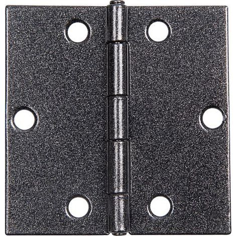 Charnière DURAVIS 60 x 60 x 1 mm carré matériau Acier bleu galvanisé surface noir-diamant avec tige en acier inoxydable