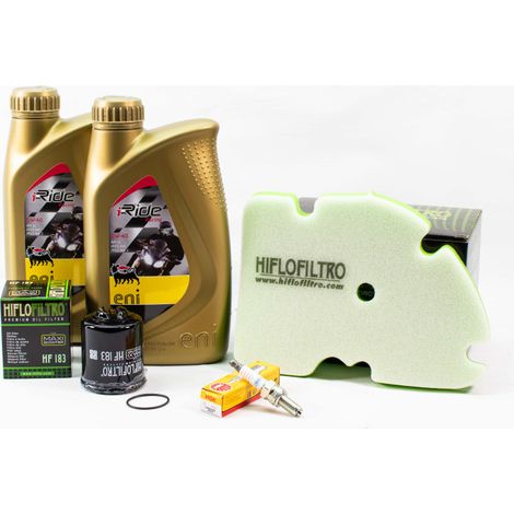 Kit Révision Filtres Bougies pour PIAGGIO MP3 300 LT ie de 2009 à 2014 - ENI I-RIDE RACING 5w40 2L
