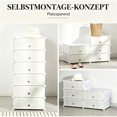 Zapatero modular 49x36,5x108 cm de PP y acero blanco, ahorro de espacio para entrada - MEUBLIV (1/5)