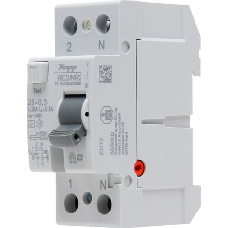 Disjoncteur différentiel KOPP, 25A, 2 pôles, Type A, 300 mA