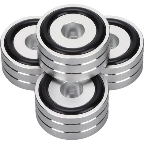 Packung mit 4 SP4010 Lautsprecher-Isolationsspikes, 40 x 20 mm (1,57 x 0,78 Zoll), für DAC, Verstärker, Recorder und Schallpegelmesser, silberfarben. (1/5)
