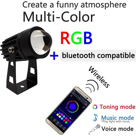 Projecteur mural LED extérieur (compatible Bluetooth - 5 W) pour éclairage paysager et extérieur, couleurs RGB, télécommande, étanche, faisceau unique (1/5)