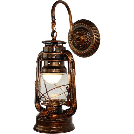 1 Lampe murale,Design rétro industriel,Éclairage LED,Structure fer forgé,Pour couloir chambre (1/5)