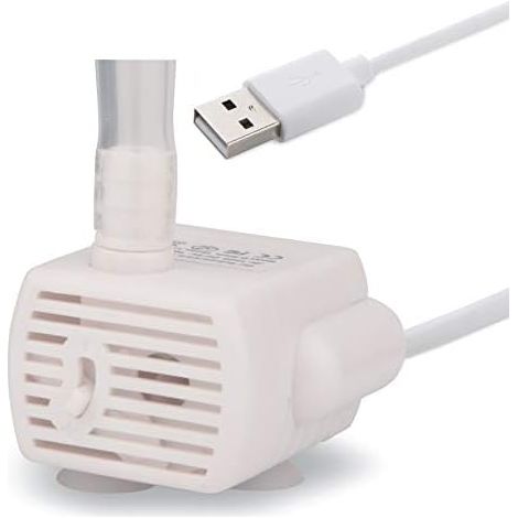 Cat Water Fountain Pump Replacement Submersible Water Pump 170L/H Ultra Quiet Adjustable USB for Aquarium Cat Fountains Fish Tank 1.98m Cord (1/5)