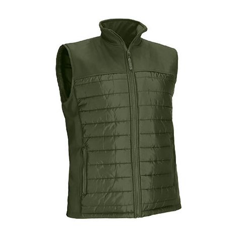Chaleco acolchado con bolsillos, cuello alto y cintura recta, tejido acolchado y softshell en canesú MULHOLLAND XL Verde militar