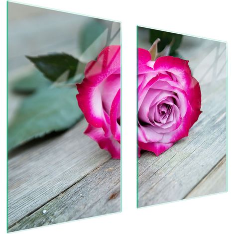 Assiette de protection en verre pour la cuisine 65x52 rose (1/5)