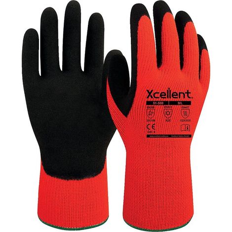 Gants 51-500 ACRYLIC/LATEX Jauge 10 Thermique orange taille 8 - la paire - XCELLENT