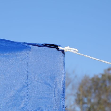 Pavillon pliable 3x3 m imperméable, robuste et résistant à l'hiver, avec 4 parois latérales et 4 sacs de sable, protection UV 50+, idéal pour jardin, fête et camping, cadre en acier (bleu) (1/5)