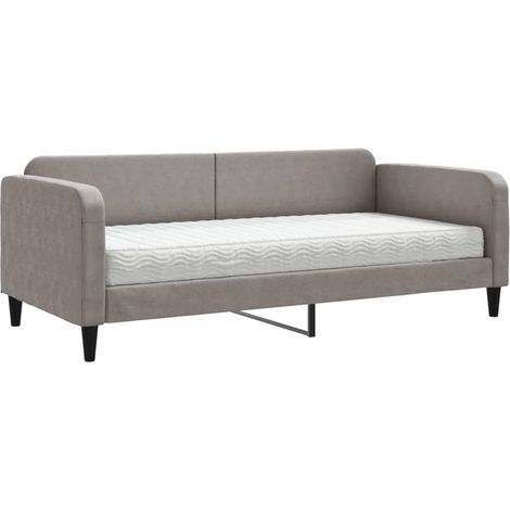 Maison Exclusive - Divano Letto con Materasso Tortora 90x200 cm in Tessuto